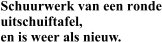 Schuurwerk van een ronde uitschuiftafel,  en is weer als nieuw.